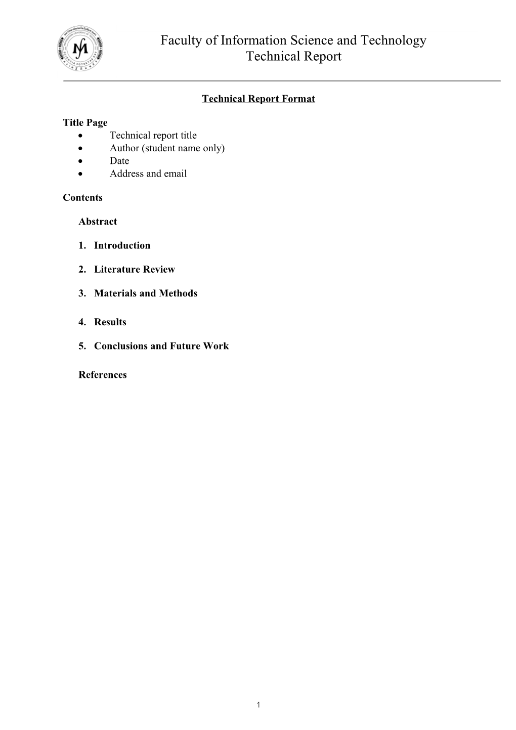 Technical Report Format