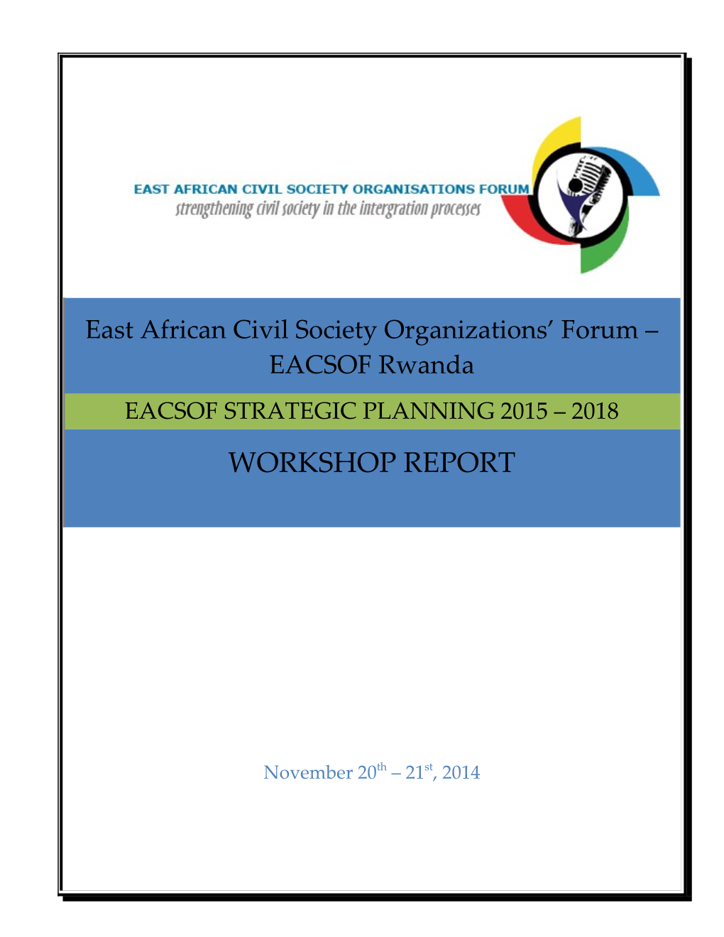 Eacsof Strategic Planning 2015 2018