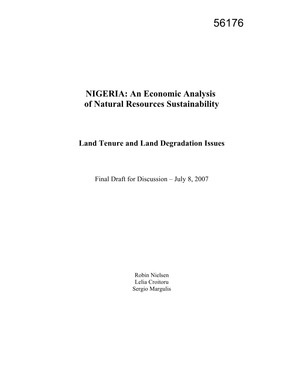 Land Tenure and Land Degradation Issues