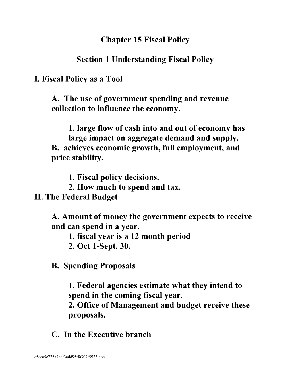 Chapter 15 Fiscal Policy