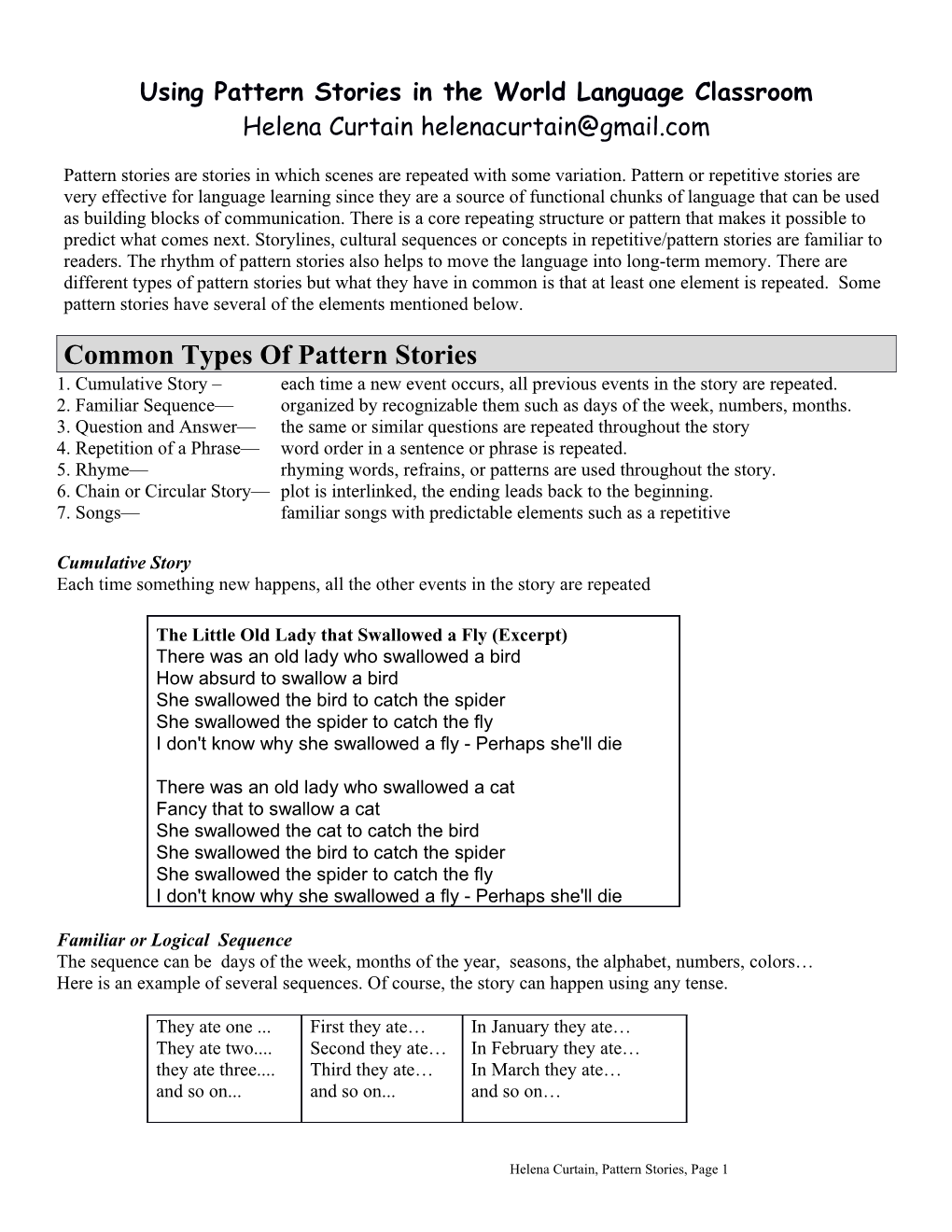 Using Pattern Stories in the World Language Classroom