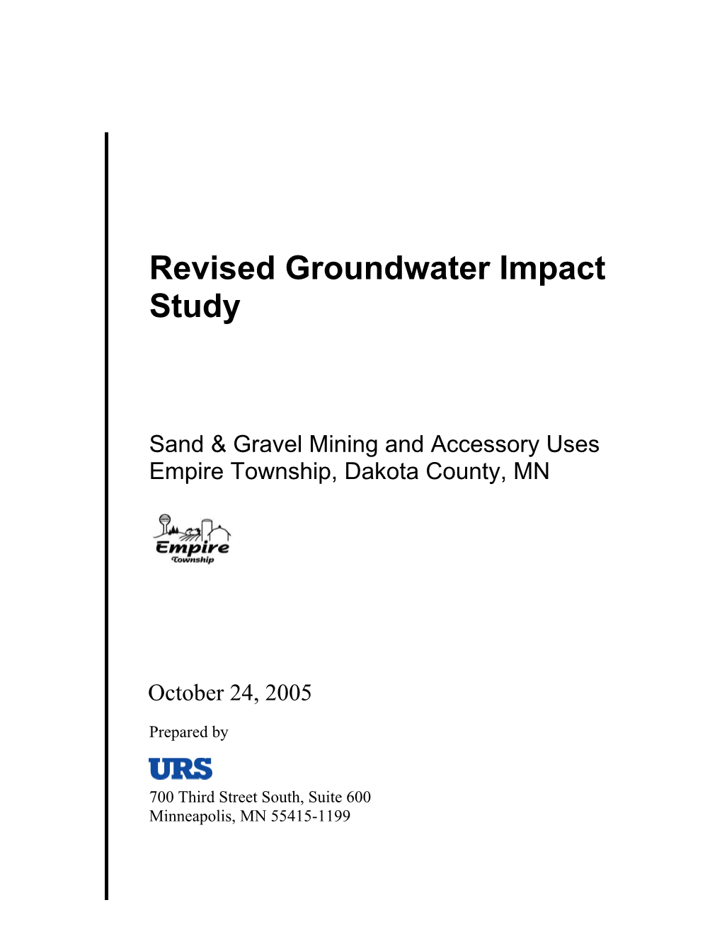 Revised Groundwater Impact Study