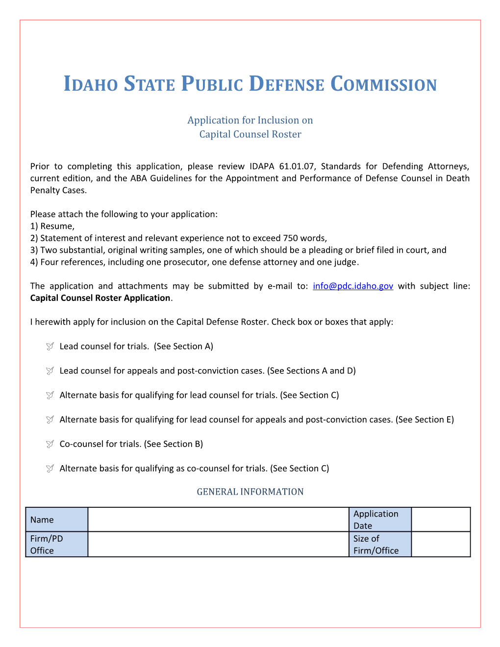 Idaho State Public Defense Commission