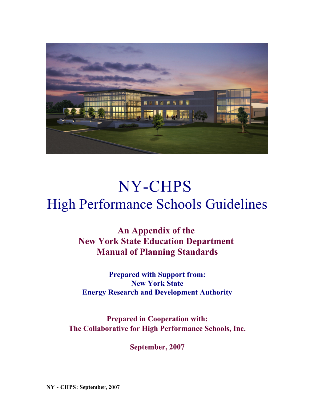 High Performance Green Schools Guidelines