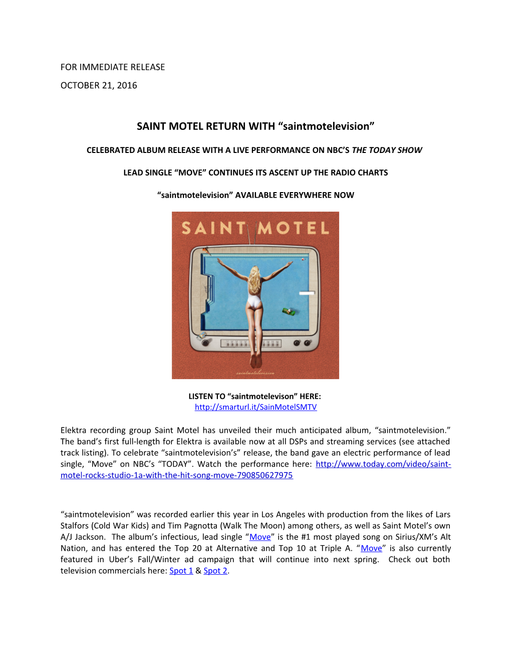 SAINT MOTEL RETURN with Saintmotelevision