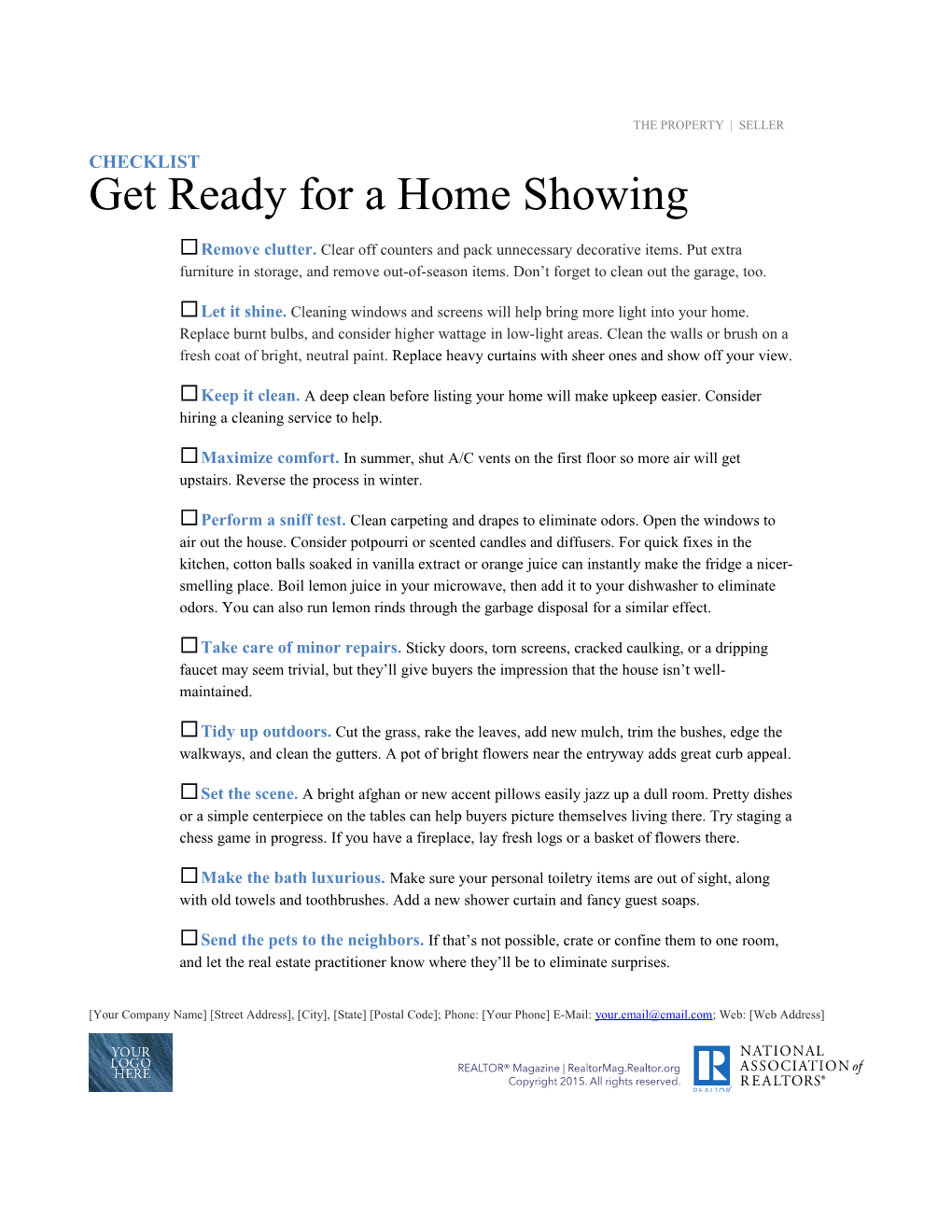 Get Ready for a Home Showing
