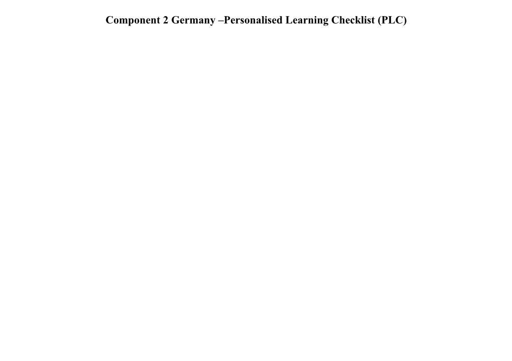 Component 2 Germany Personalised Learning Checklist (PLC)