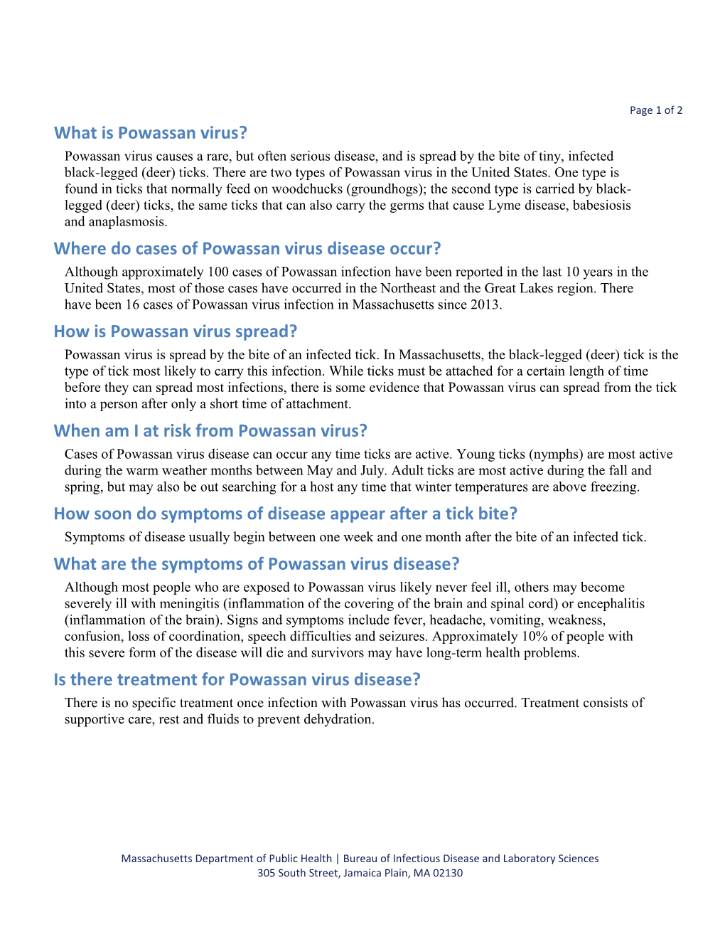 Where Do Cases of Powassan Virus Disease Occur?