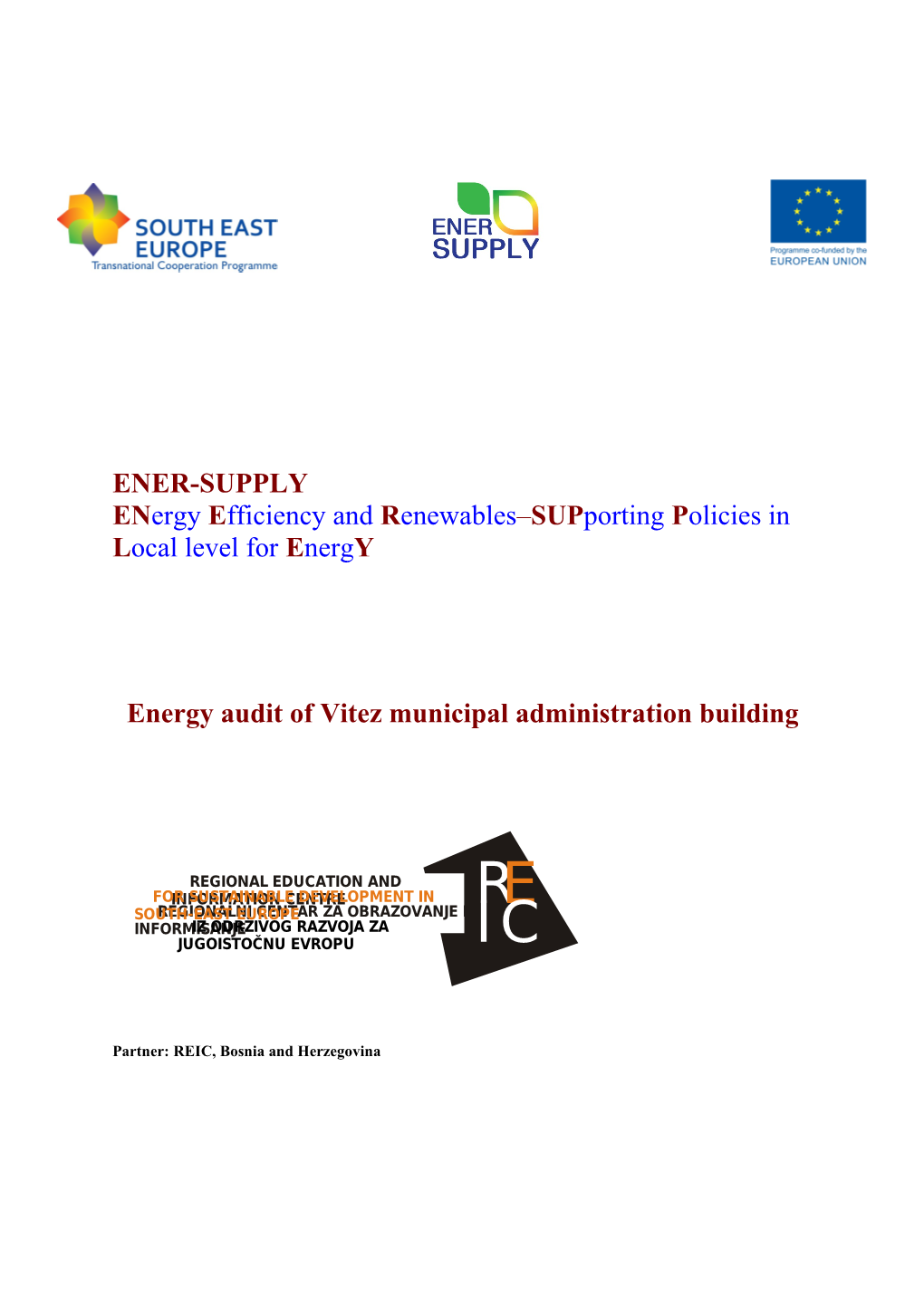 Energy Audit of Vitez Municipal Administration Building