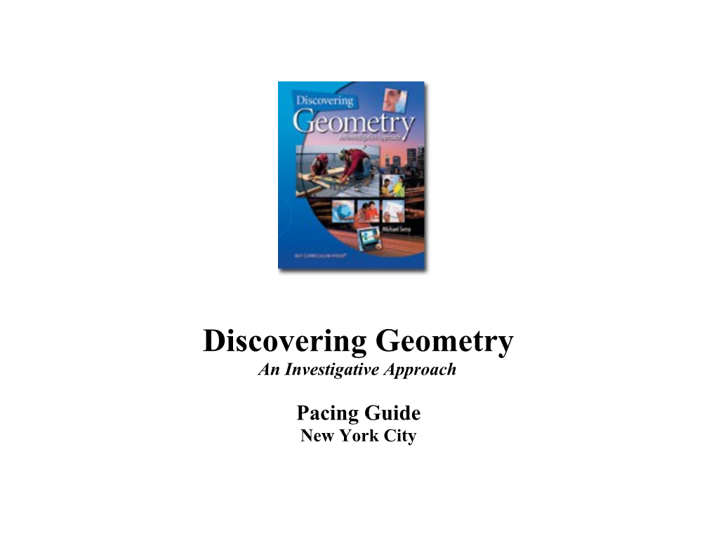 NYC Pacing Guide for Discovering Geometry