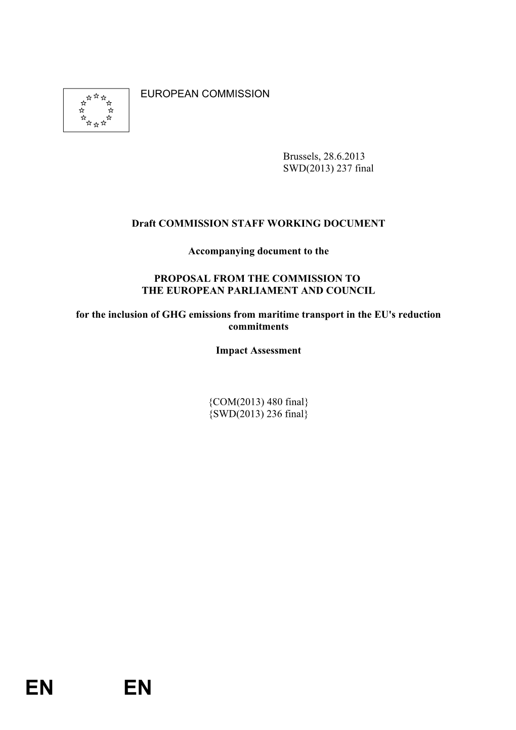 Draft COMMISSION STAFF WORKING DOCUMENT