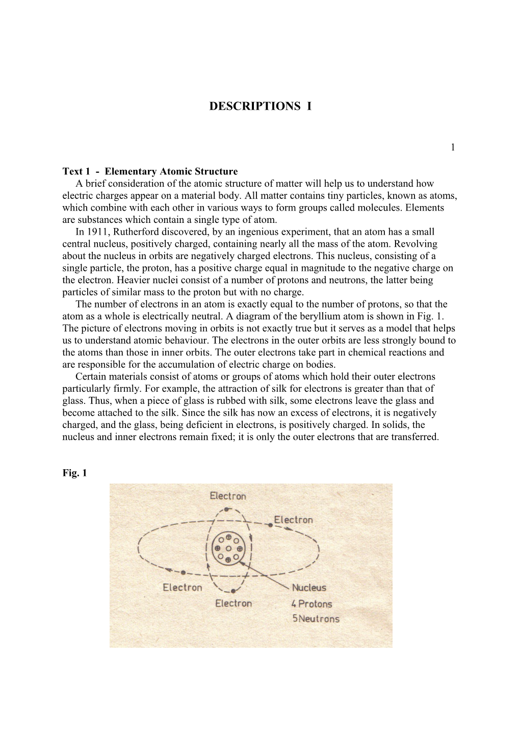 Text 1 - Elementary Atomic Structure