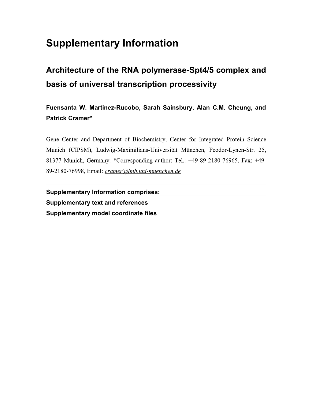 Architecture of the RNA Polymerase-Spt4/5 Complex and Basis of Universal Transcription