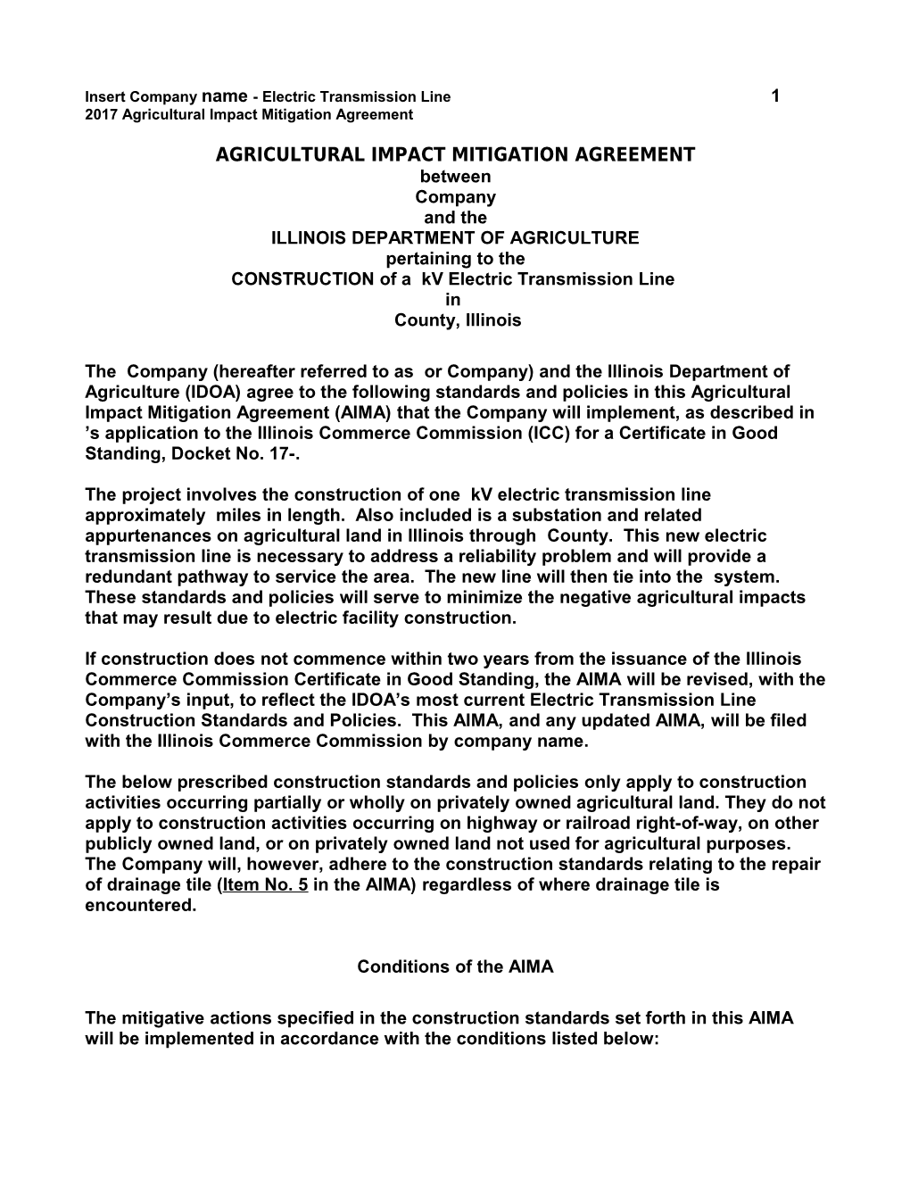 Agricultural Impact Mitigation Agreement