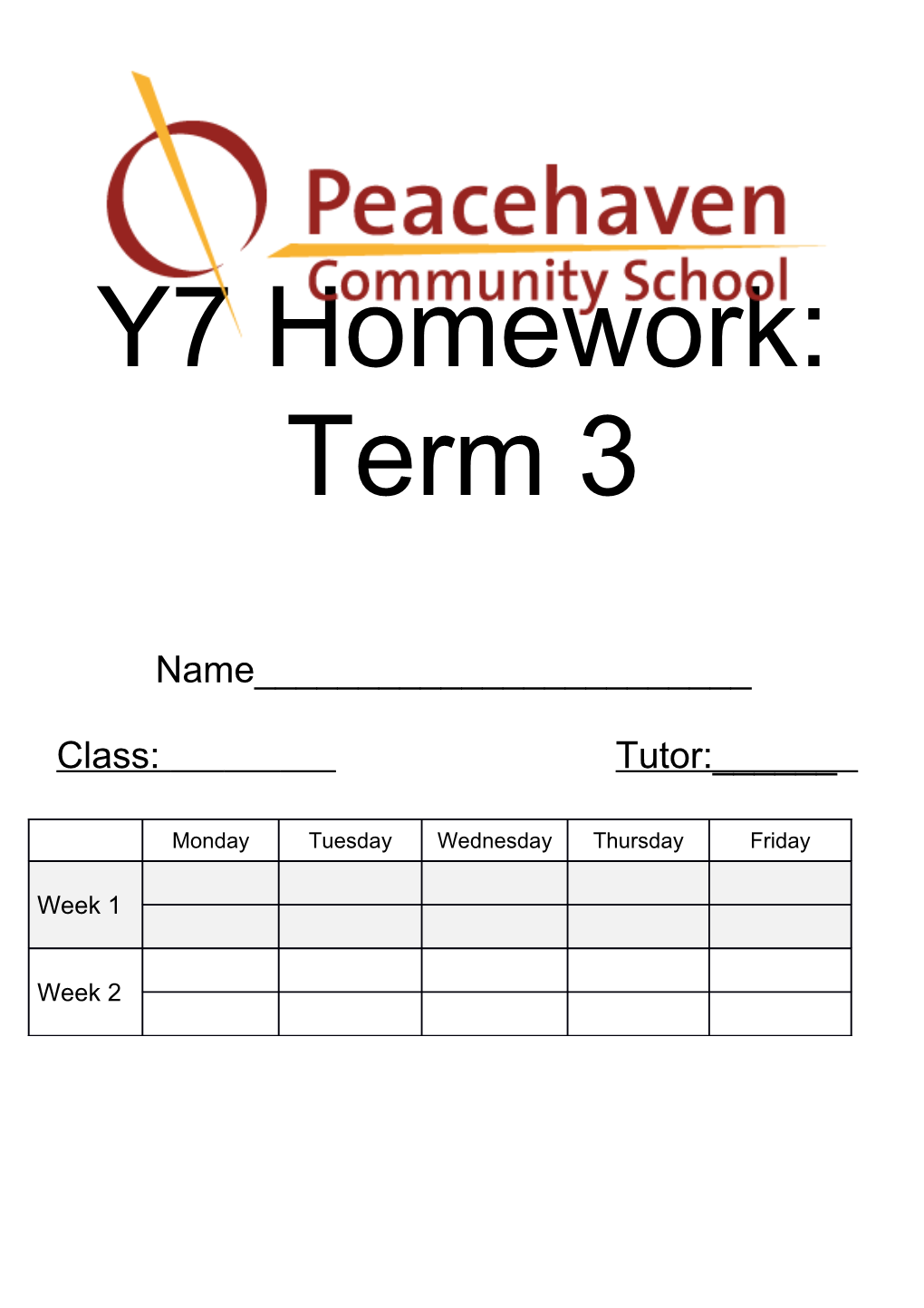 Homework Guidance for Y7 Parents and Carers