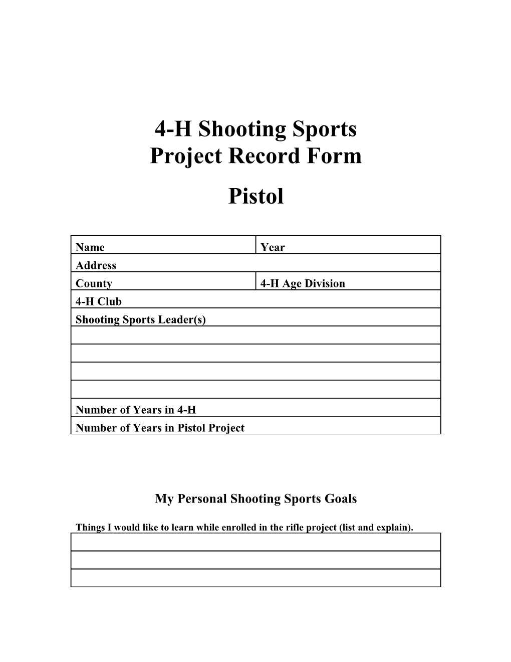 4-H Shooting Sports Pistol