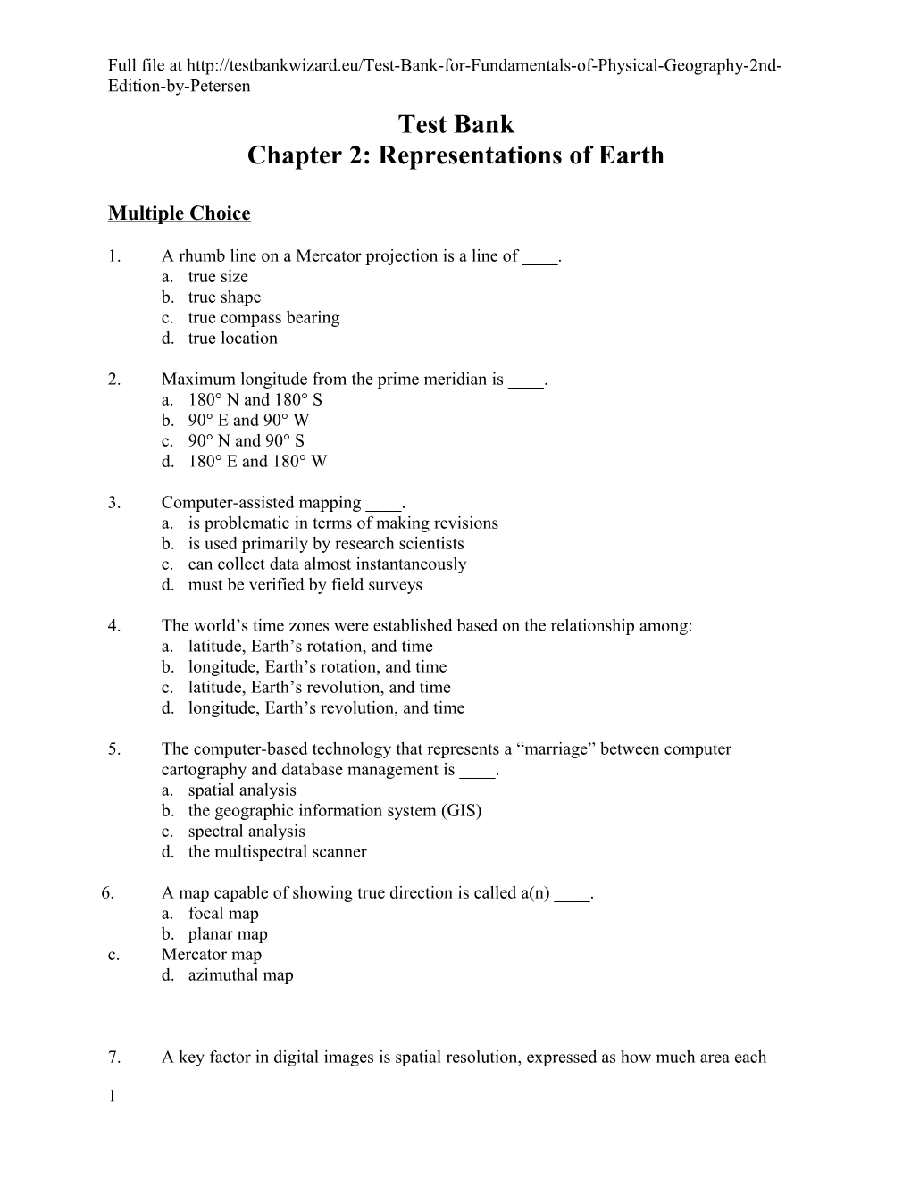 Chapter 2: Representations of Earth
