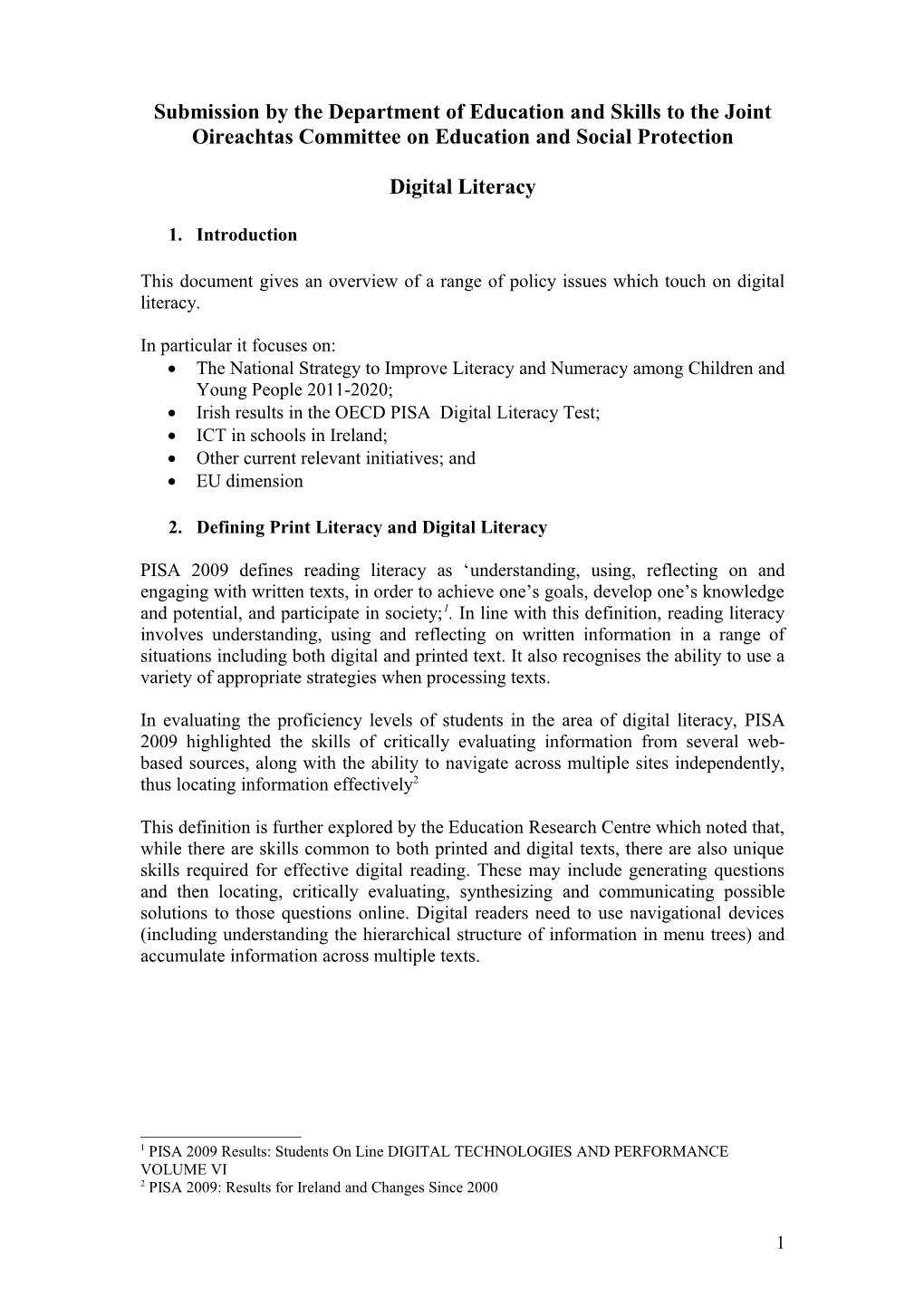 Views on Digital Literacy in Irish Education