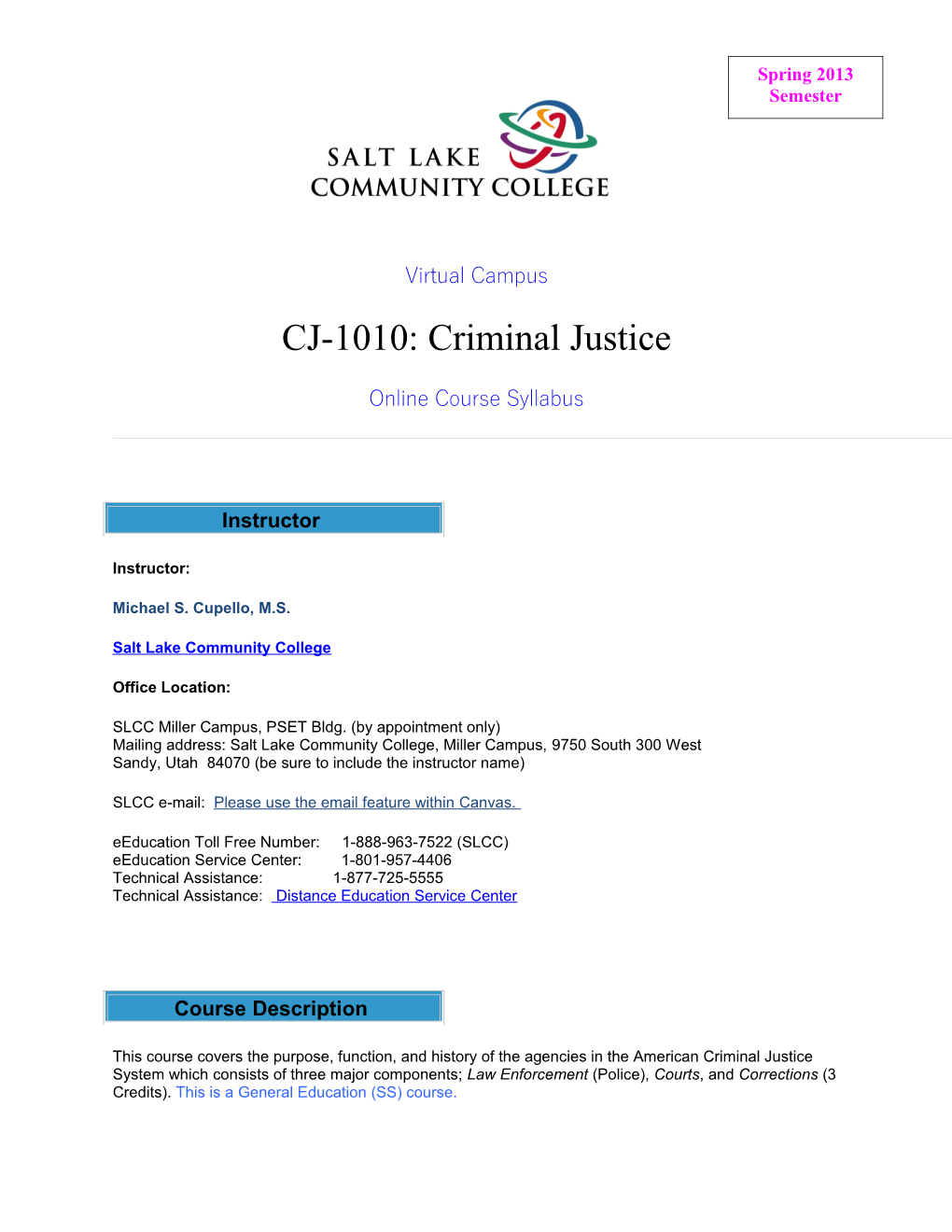 CJ-1010- Criminal Justice