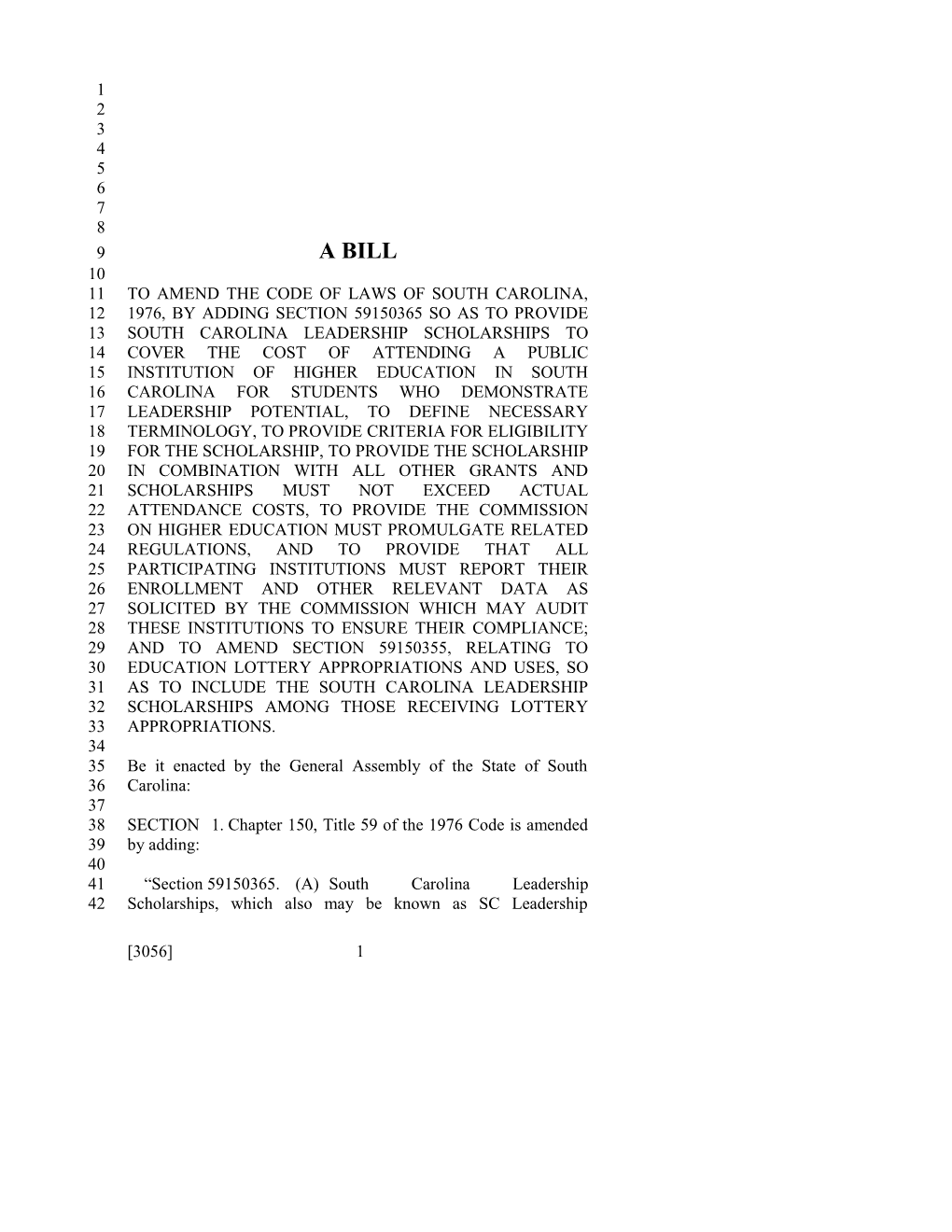 2017-2018 Bill 3056 Text of Previous Version (Dec. 15, 2016) - South Carolina Legislature Online