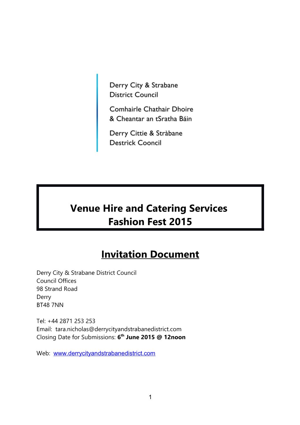 Venue Hire and Catering Services