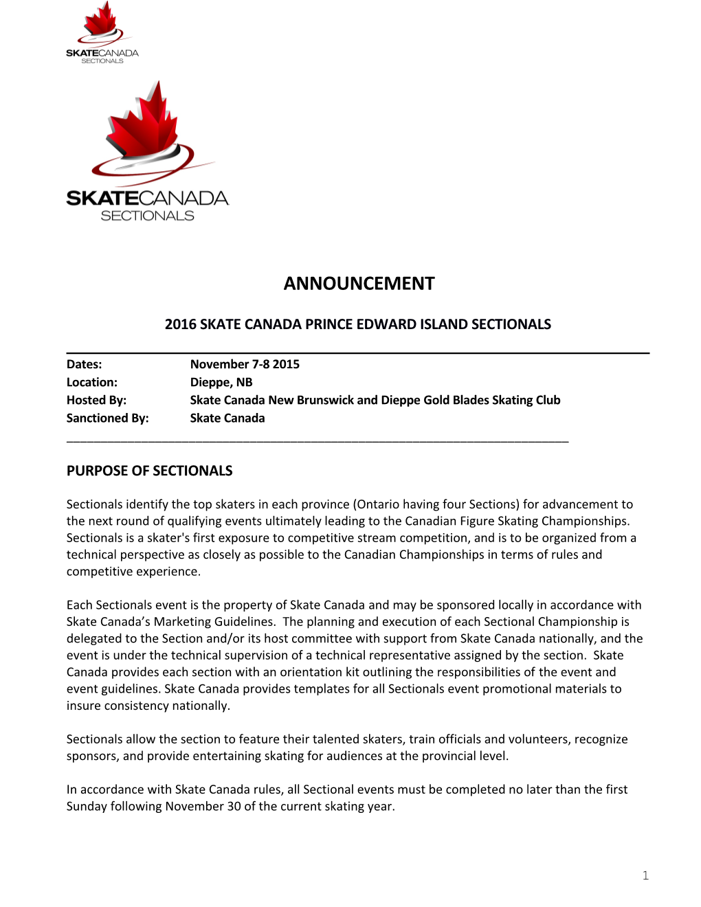 2016Skate Canada Prince Edward Island Sectionals