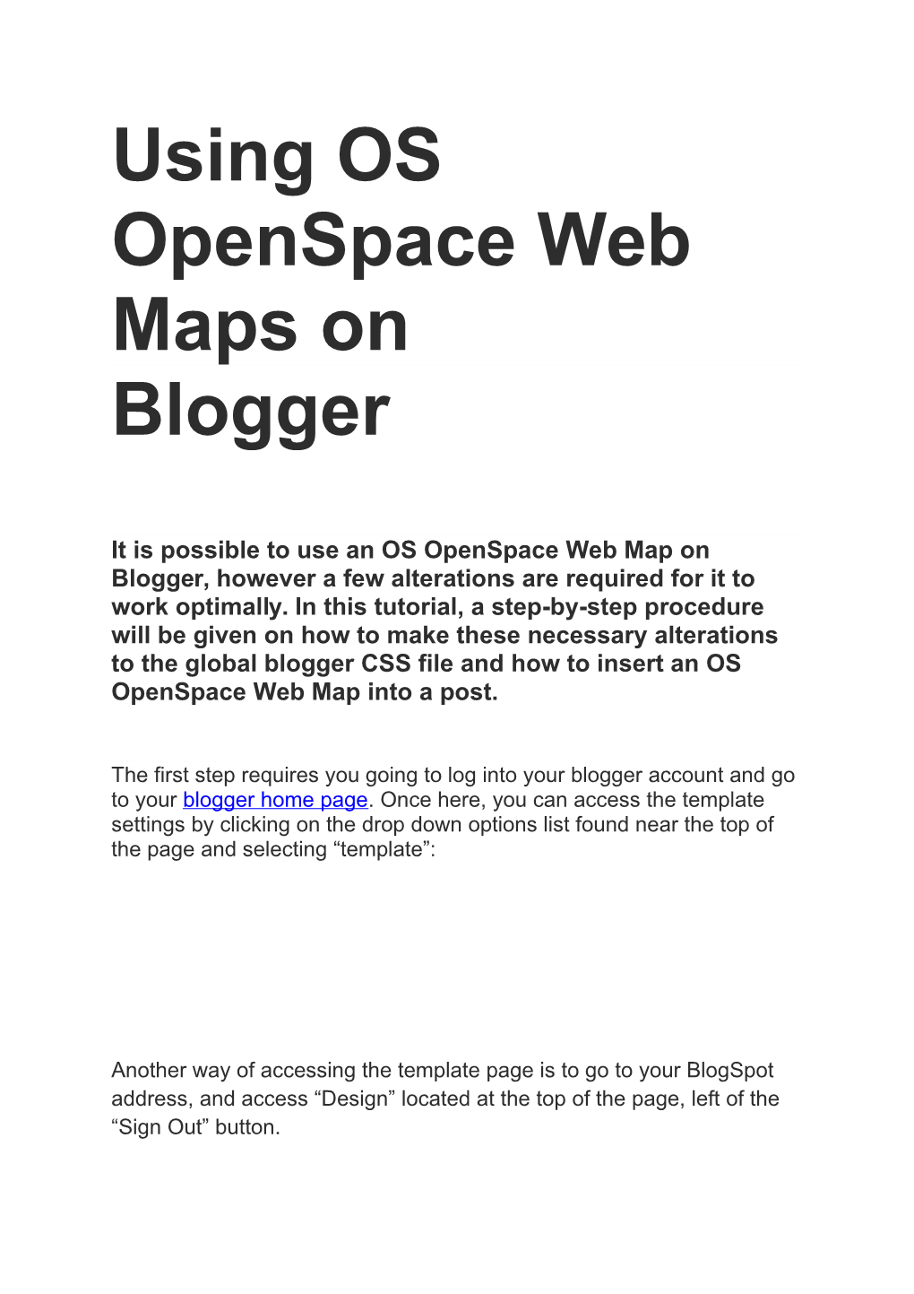 Using OS Openspace Web Maps On