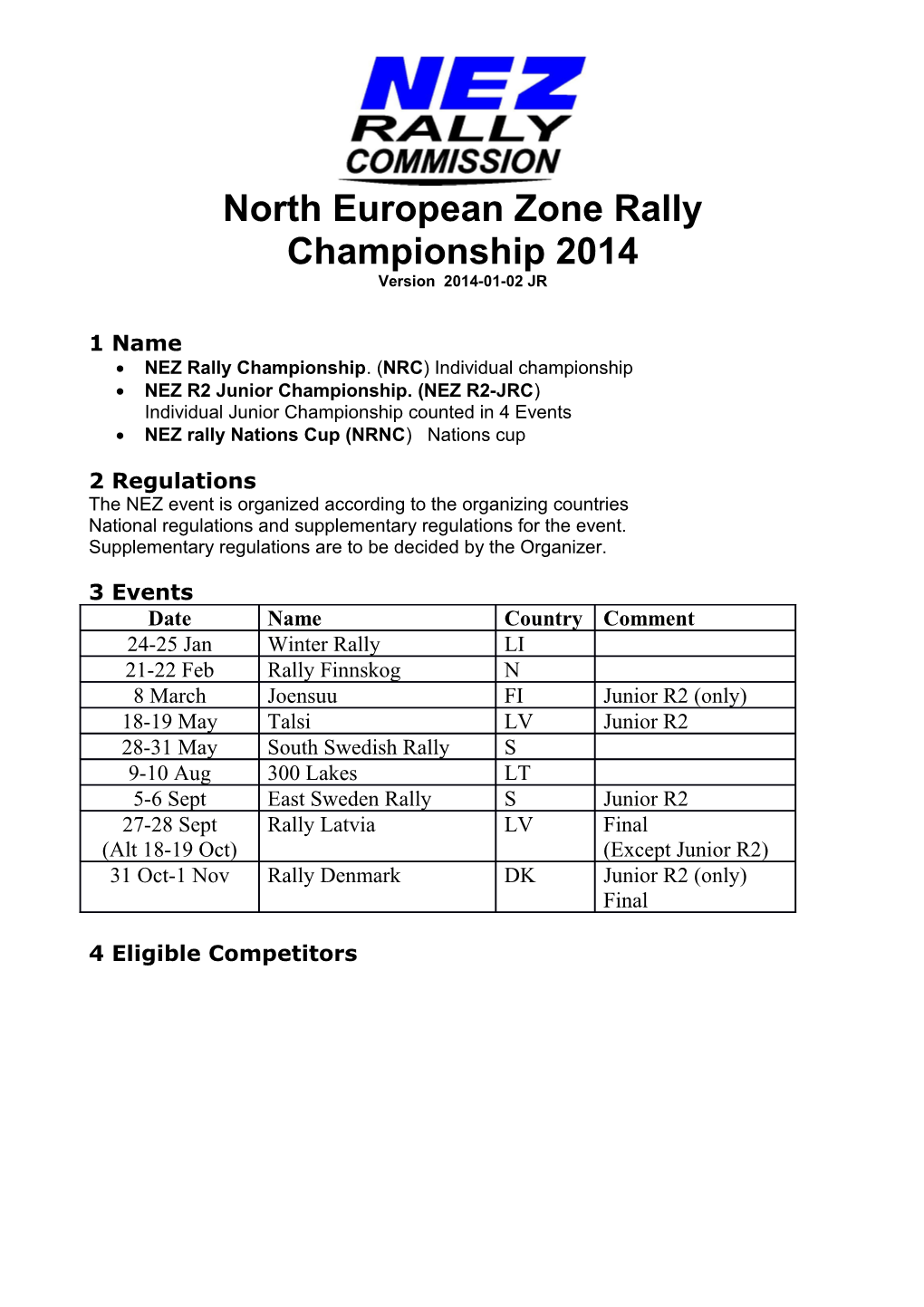 North European Zone Rally Championship 2014