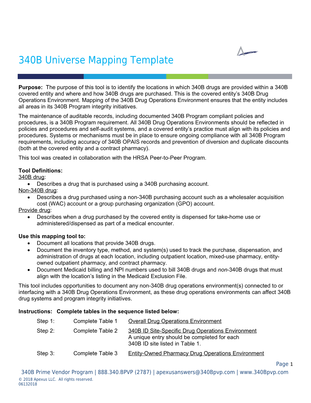 340B Universe Mapping Template