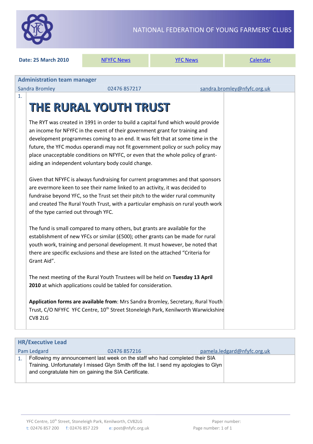 The Rural Youth Trust