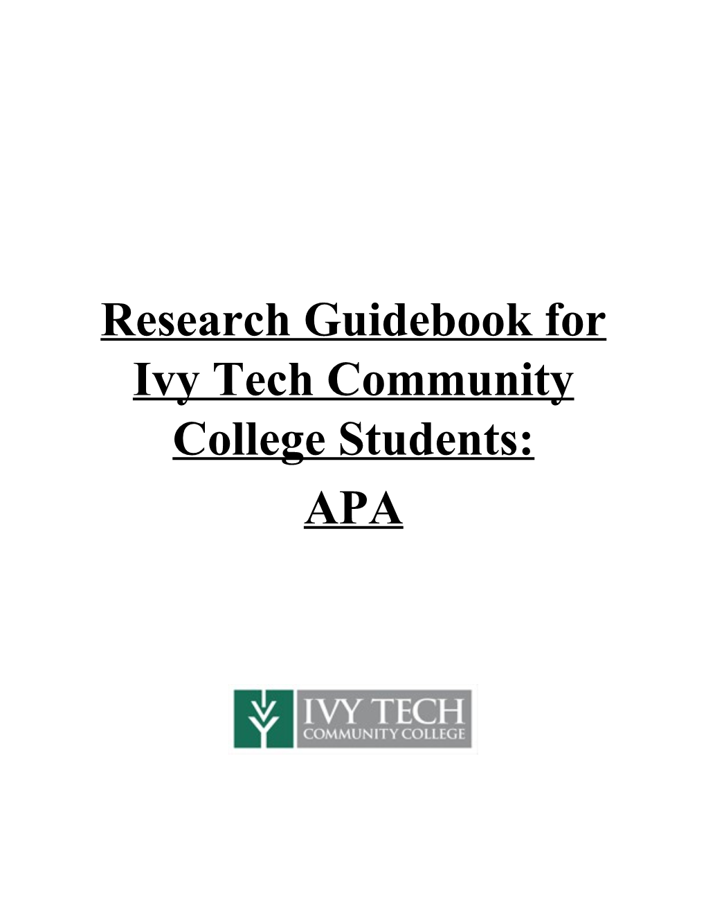 Research Guidebook for Ivy Tech Community College Students