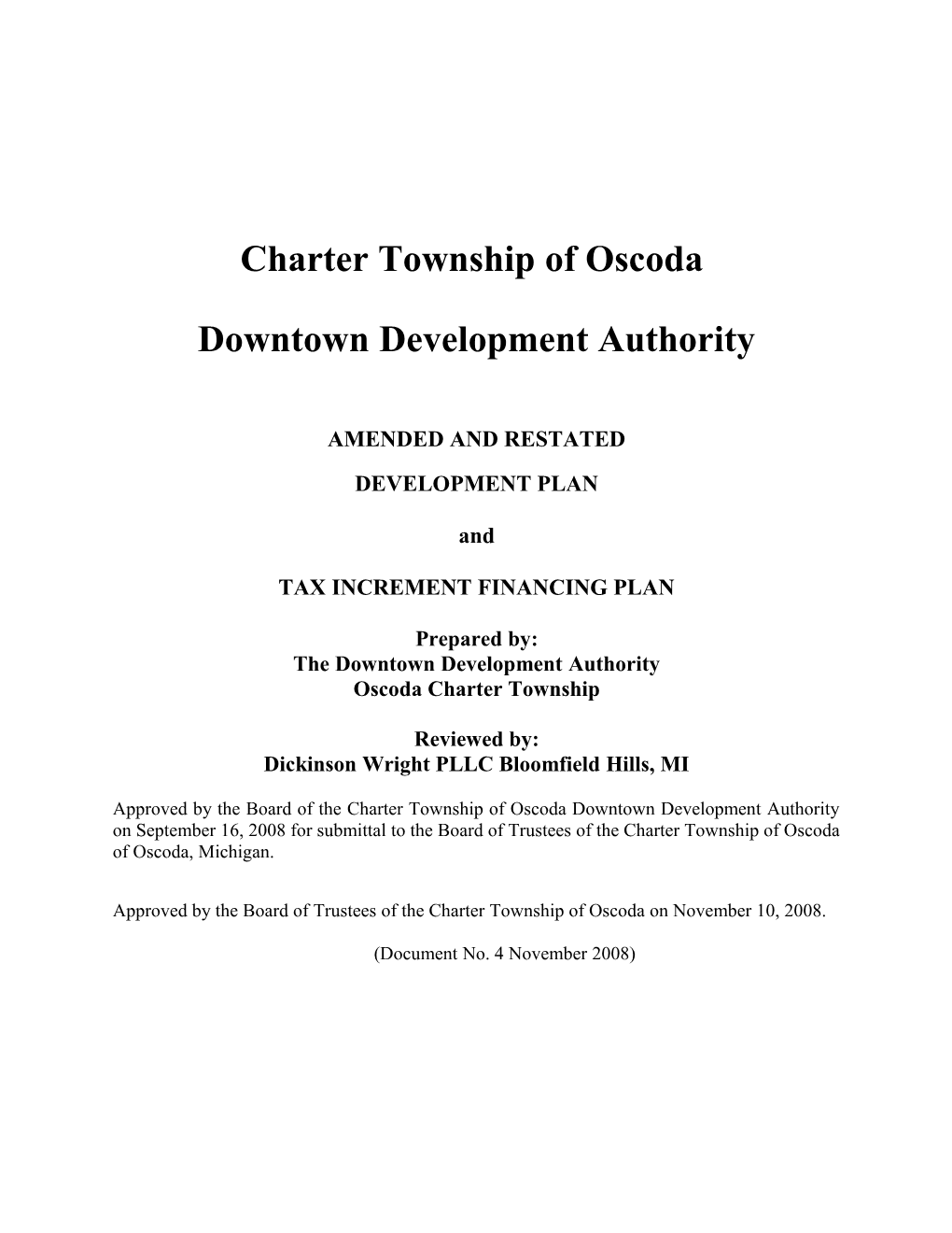 DDA/TIFA Development Plan Revision- Aug 2007