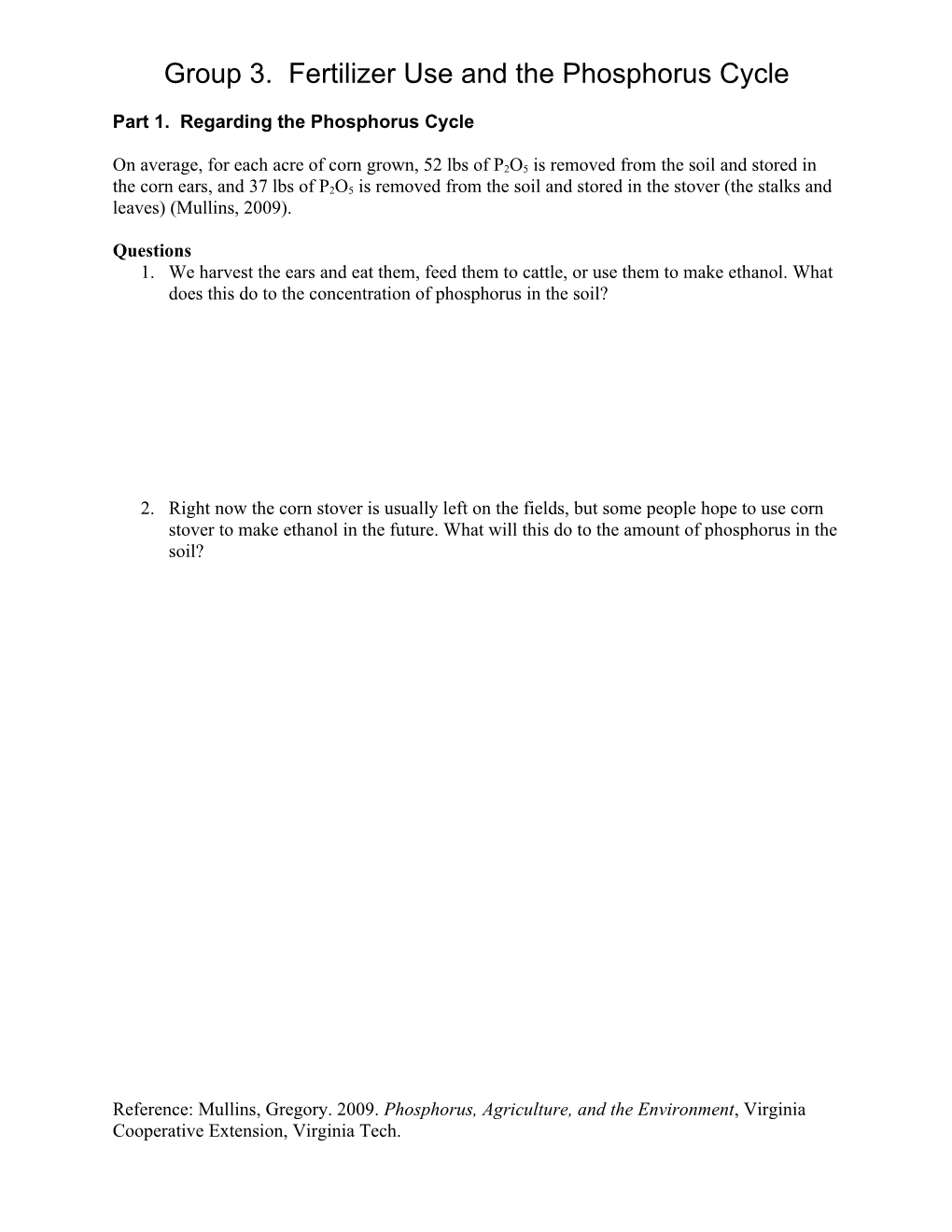 Phosphate As a Plant Nutrient