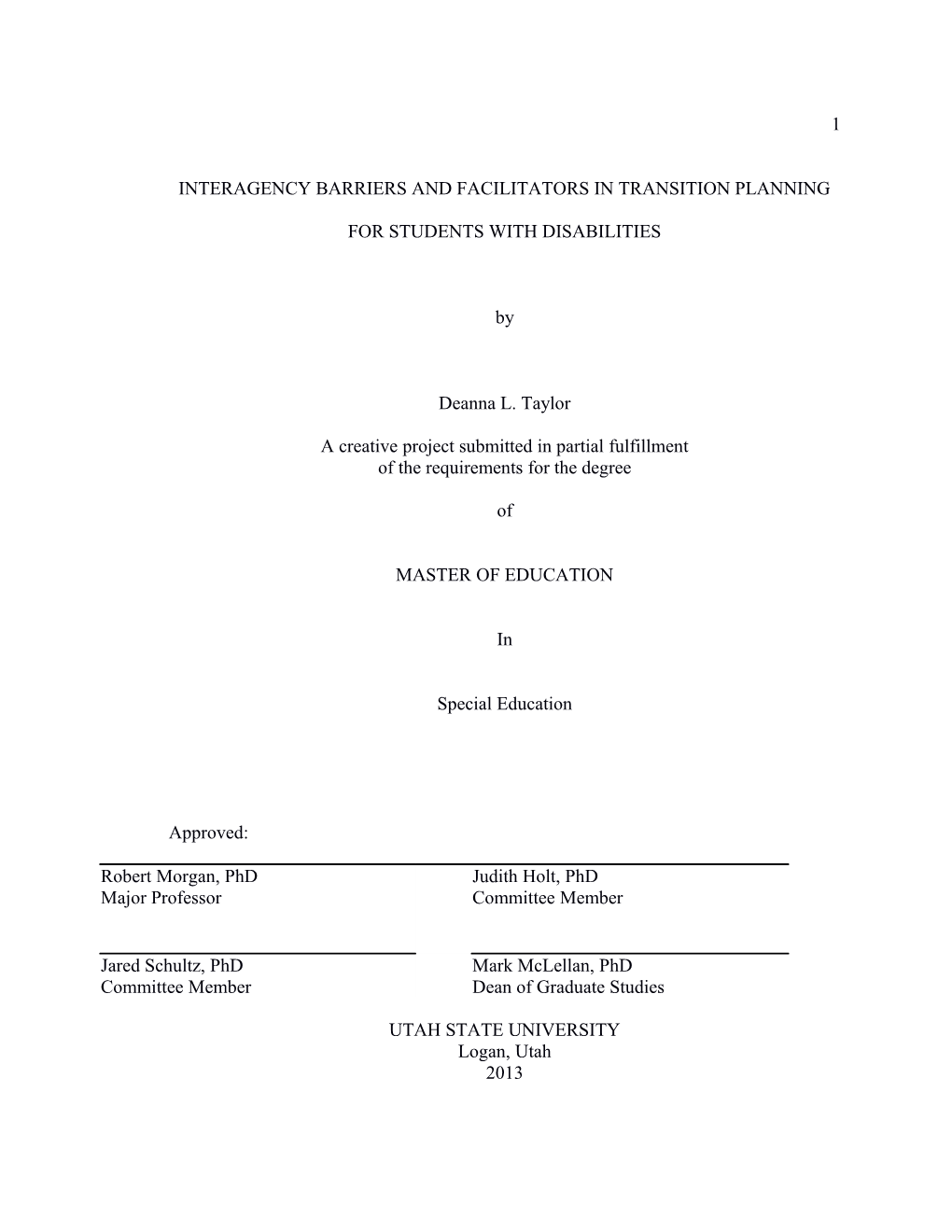 Interagency Barriers and Facilitators in Transition Planning for Students with Disabilities