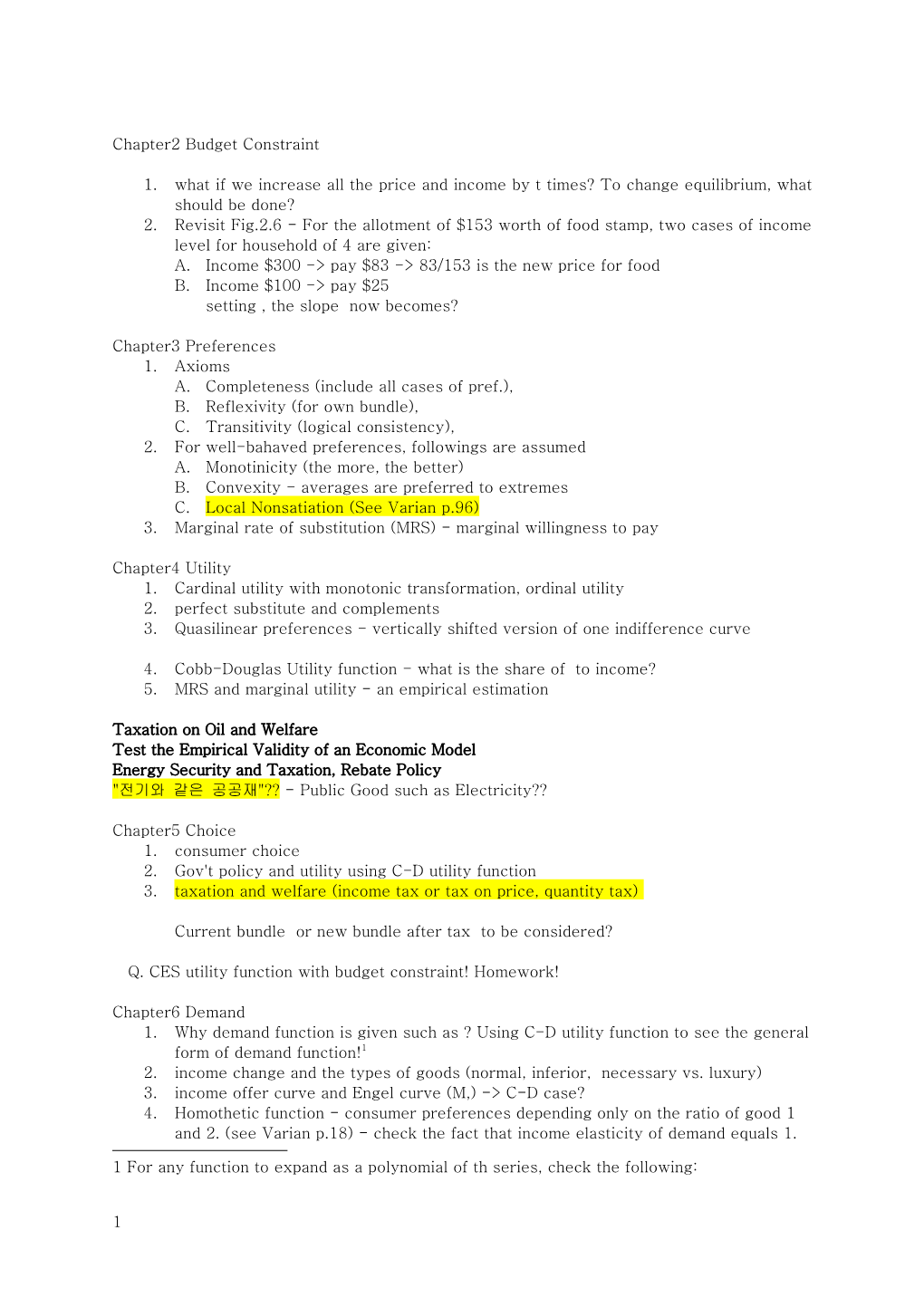 Chapter2 Budget Constraint