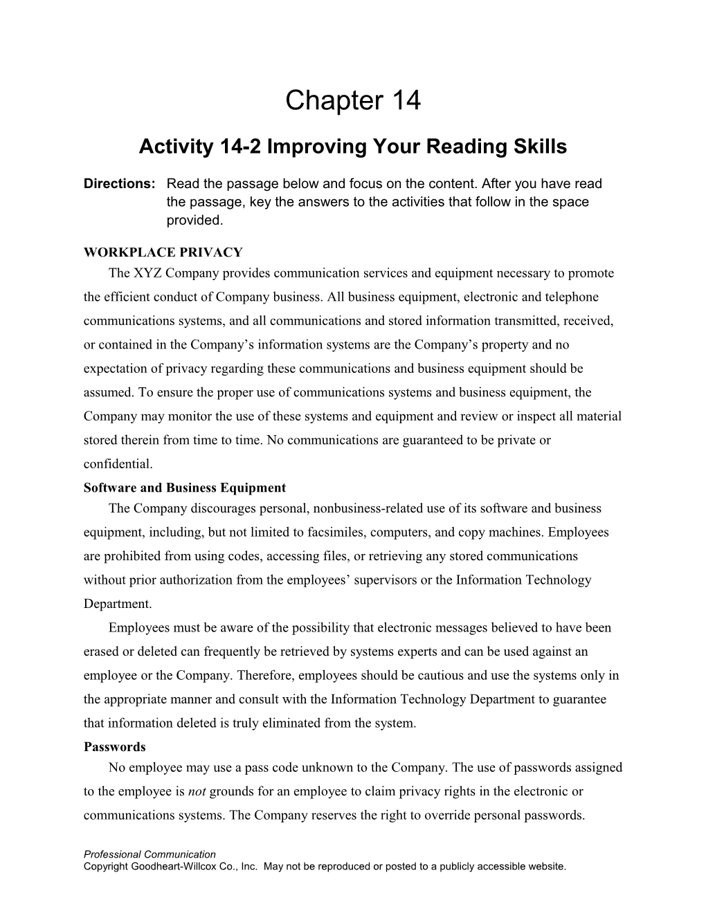 Activity 14-2Improving Your Reading Skills