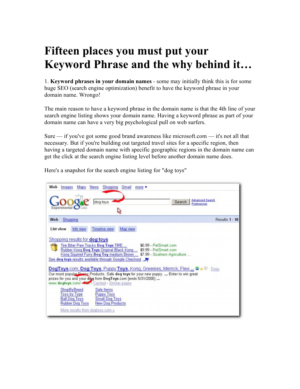 Fifteen Places You Must Put Your Keyword Phrase and the Why Behind It