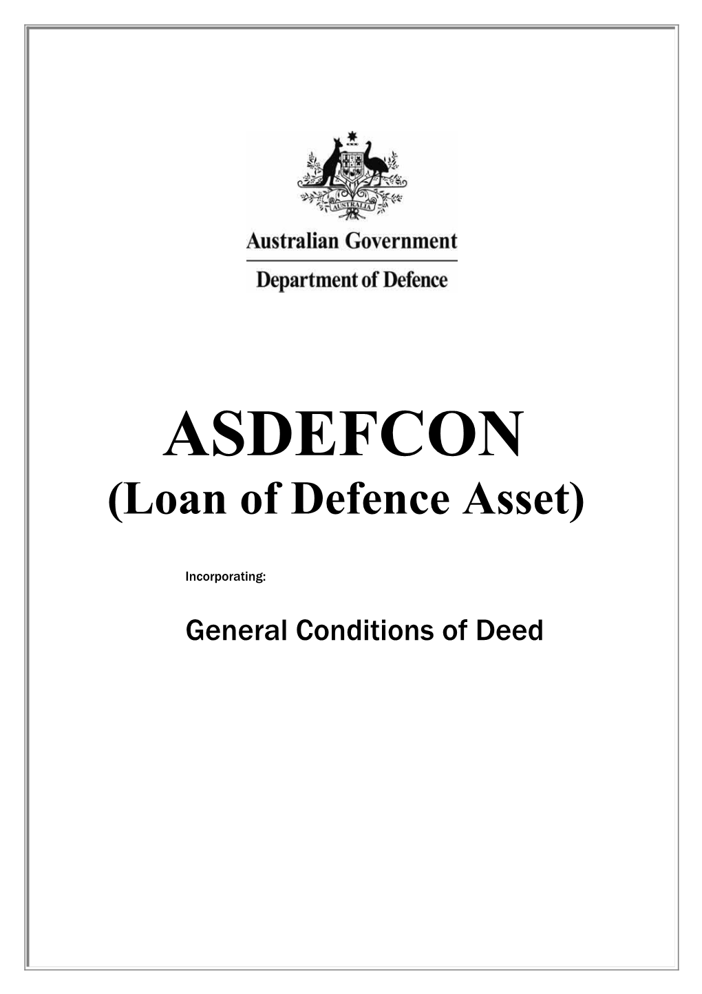 ASDEFCON (Loan of Defence Asset)
