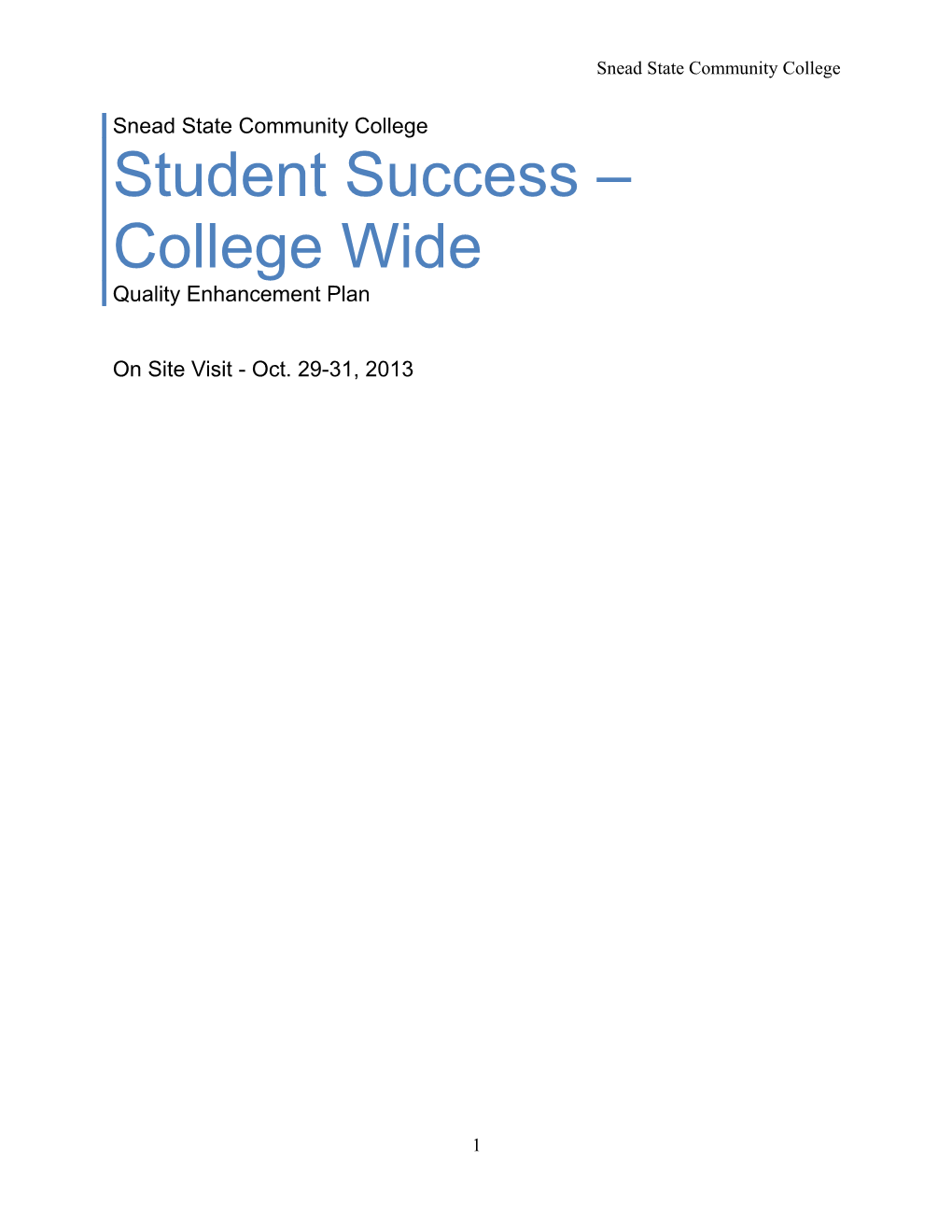 Student Success College Wide
