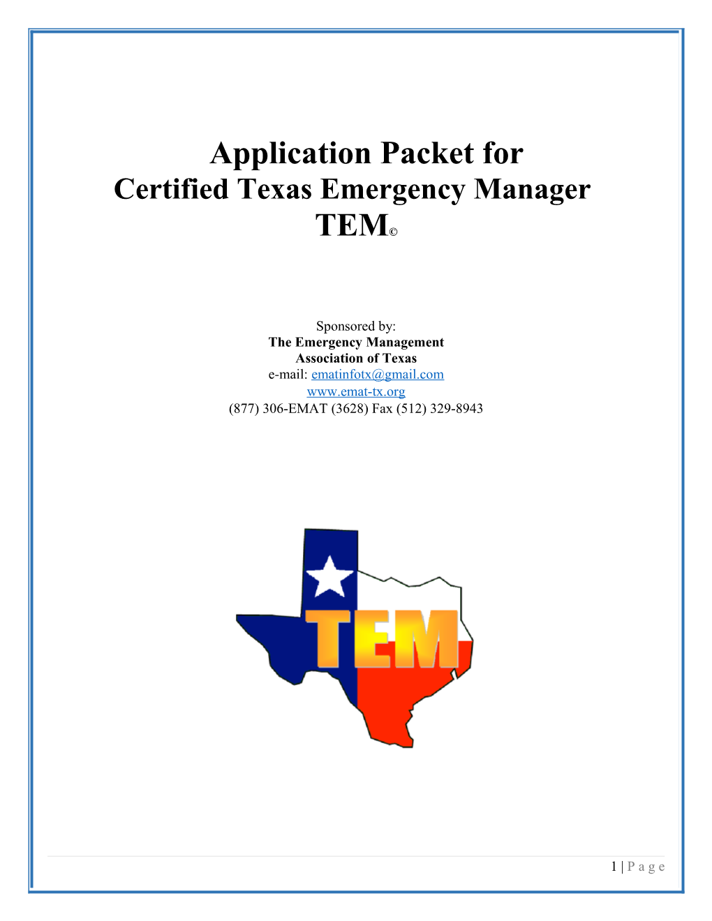 Certified Texas Emergency Manager