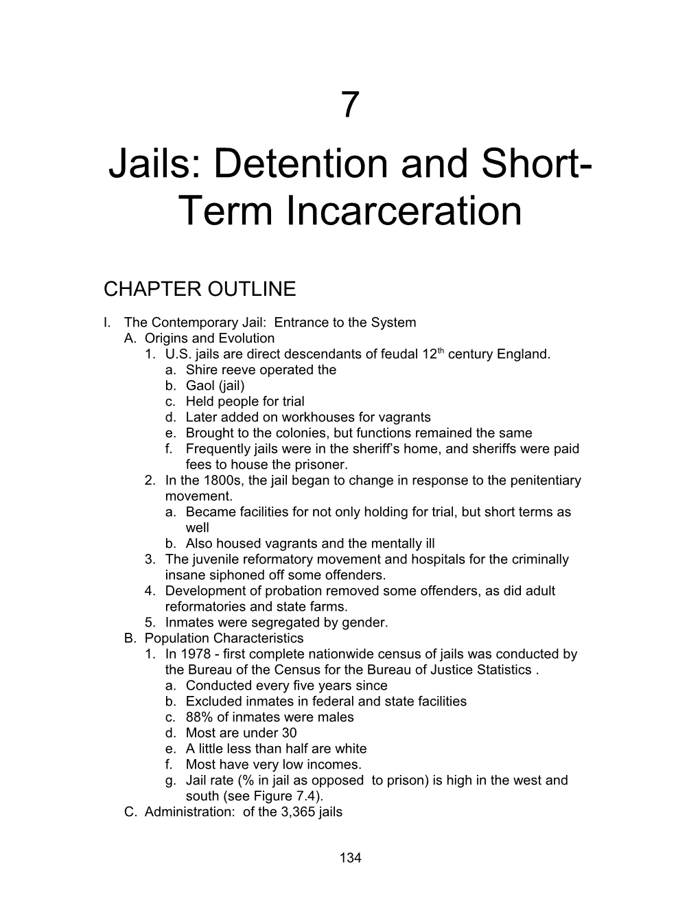 Jails: Detention and Short-Term Incarceration