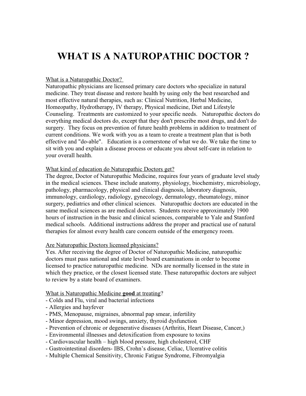 What Is a Naturopathic Doctor