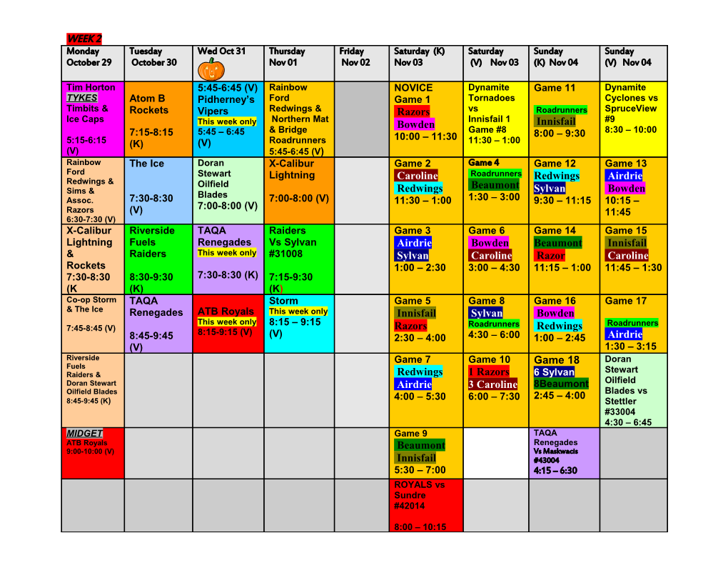 Week 33 * Tier 1 & 2 Schedule Check Ncmha