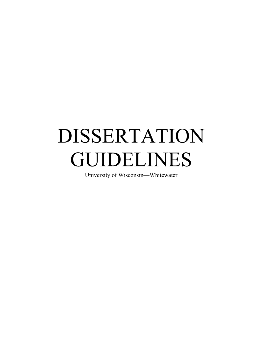 Dissertation Guidelines