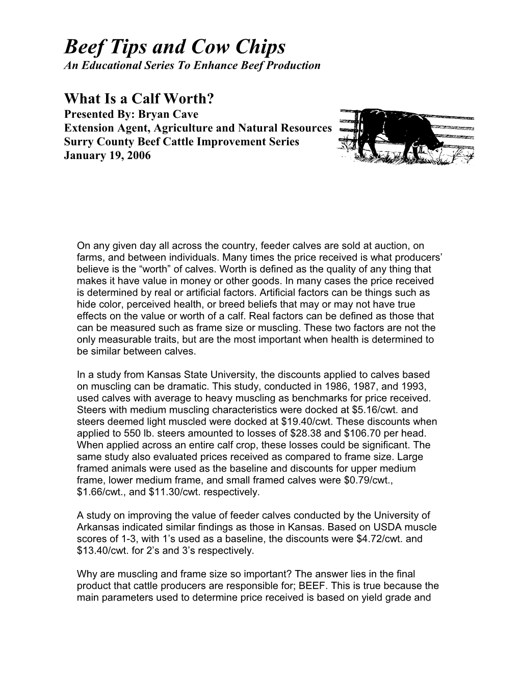 What Is a Calf Worth