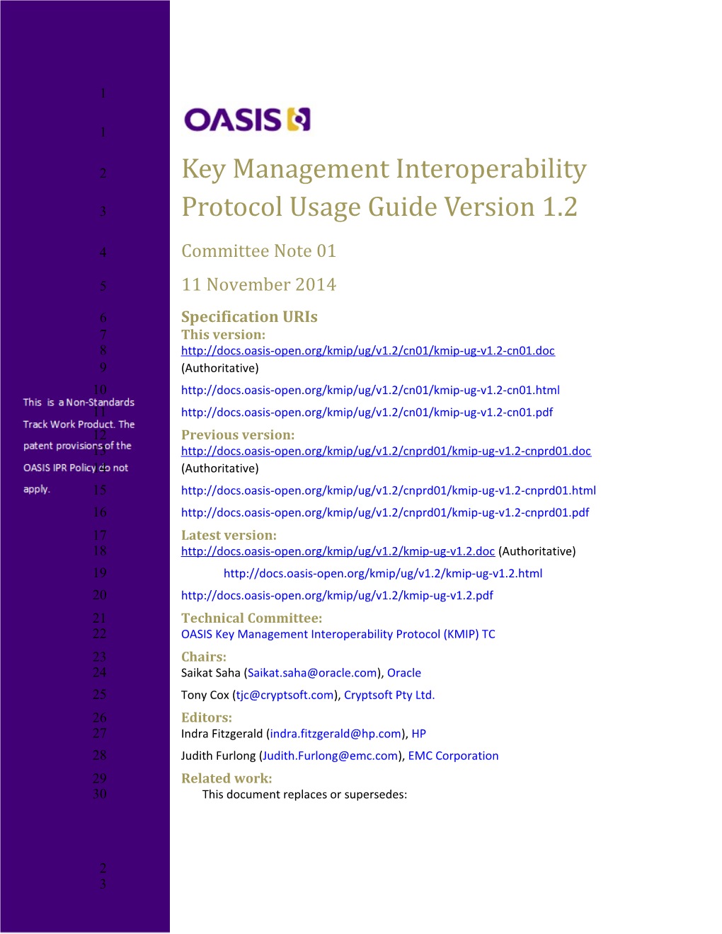 Key Management Interoperability Protocol Usage Guide Version 1.2