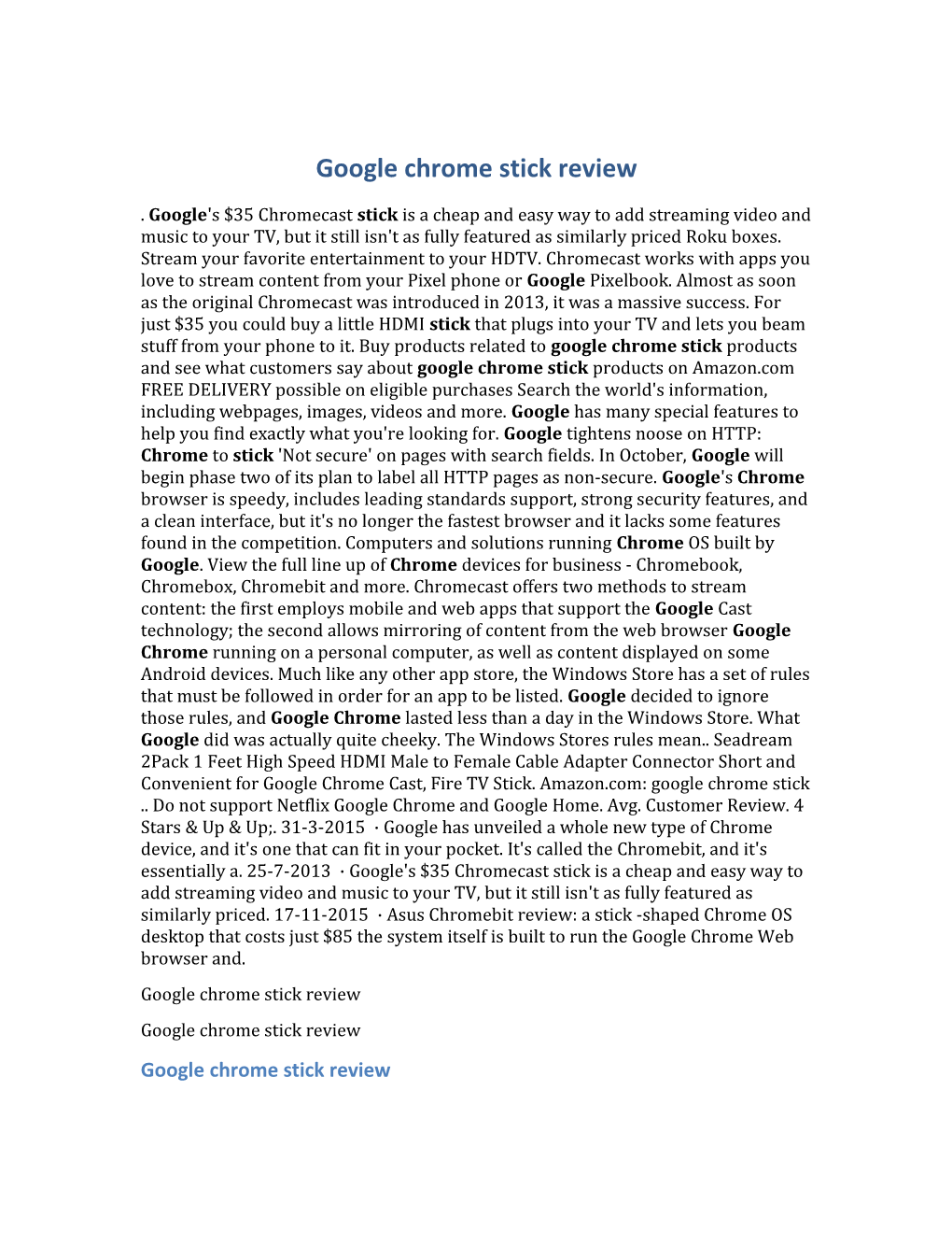 Google Chrome Stick Review