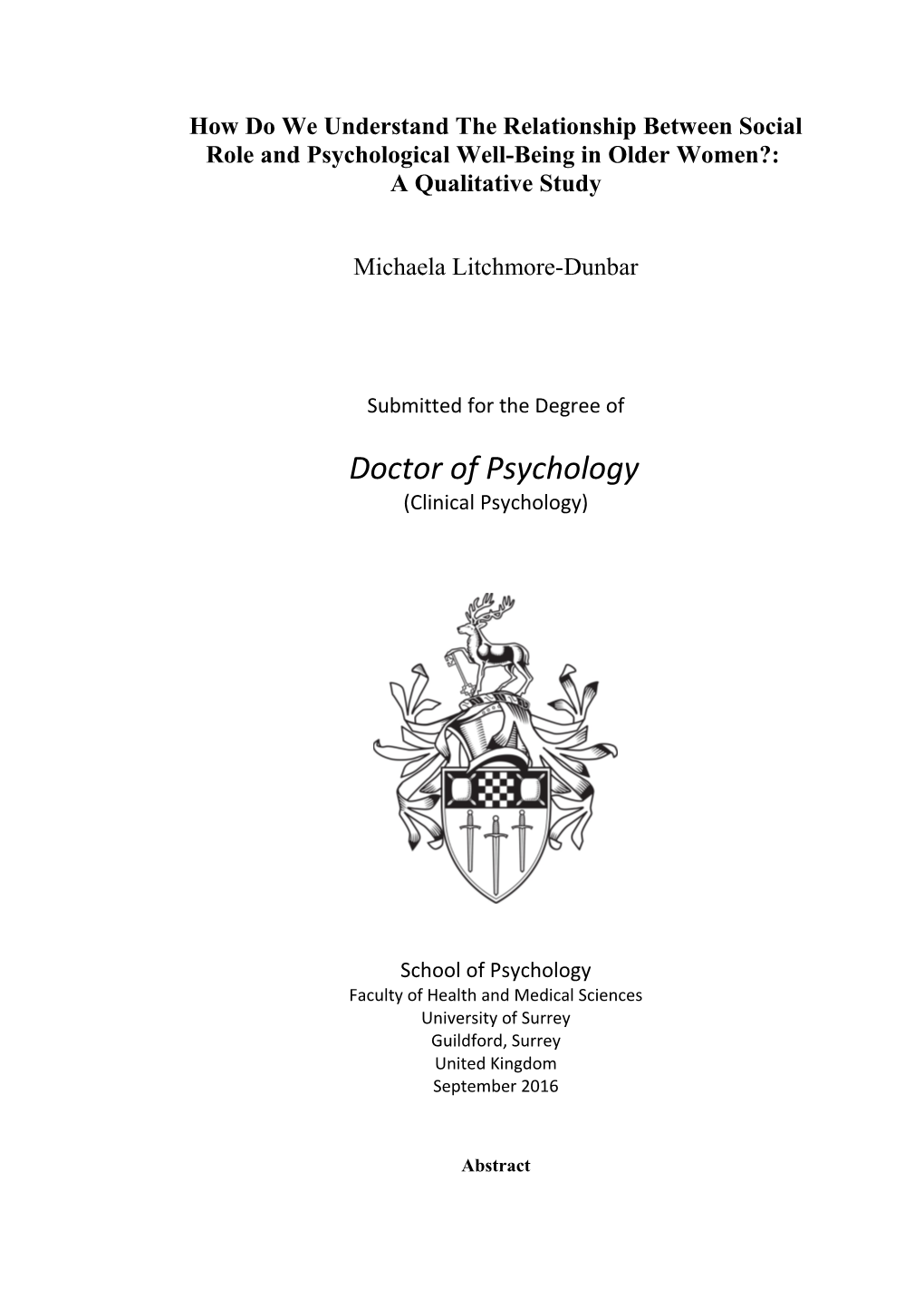 How Do We Understand the Relationship Between Social Role and Psychological Well-Being