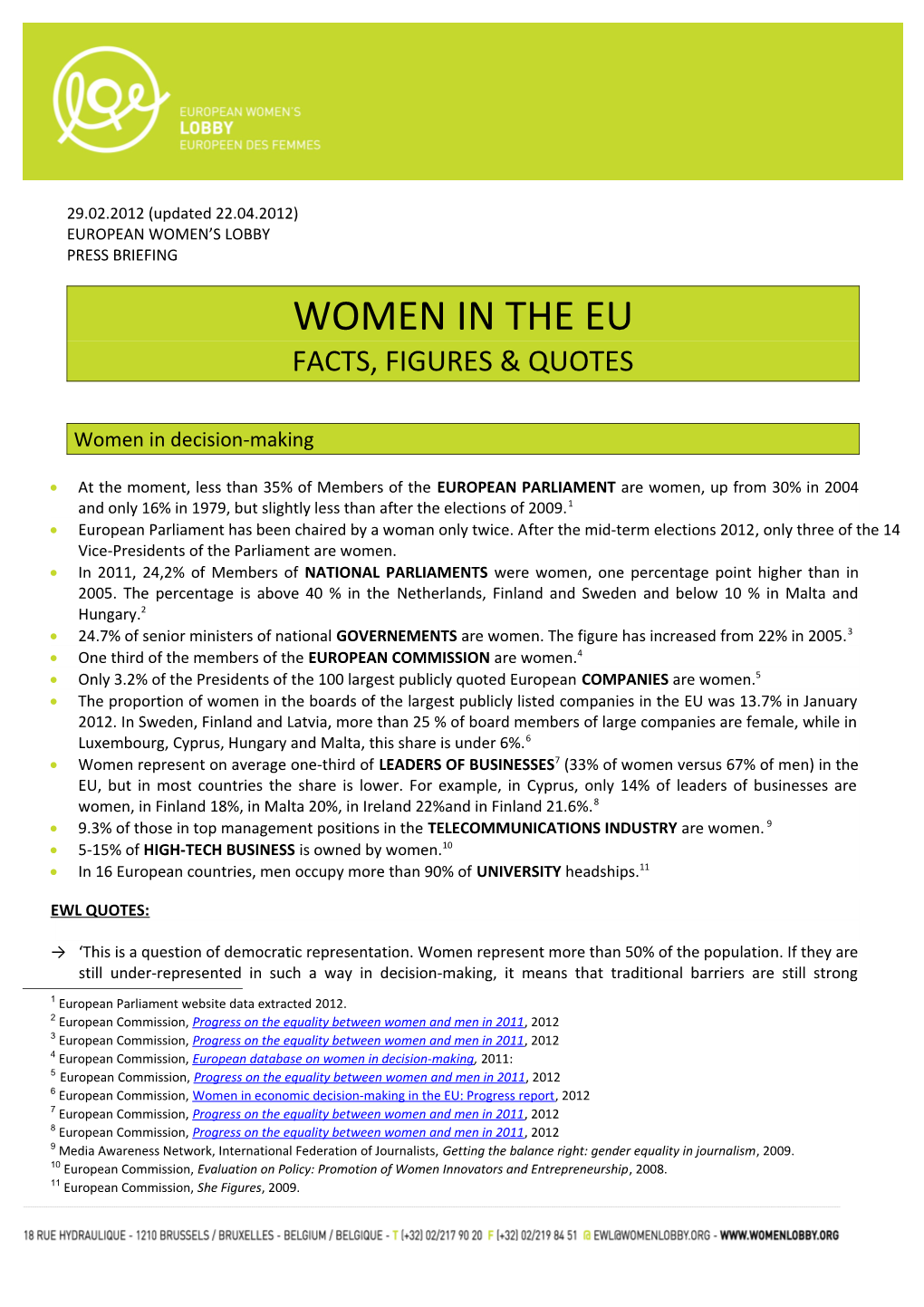 European Women S Lobby