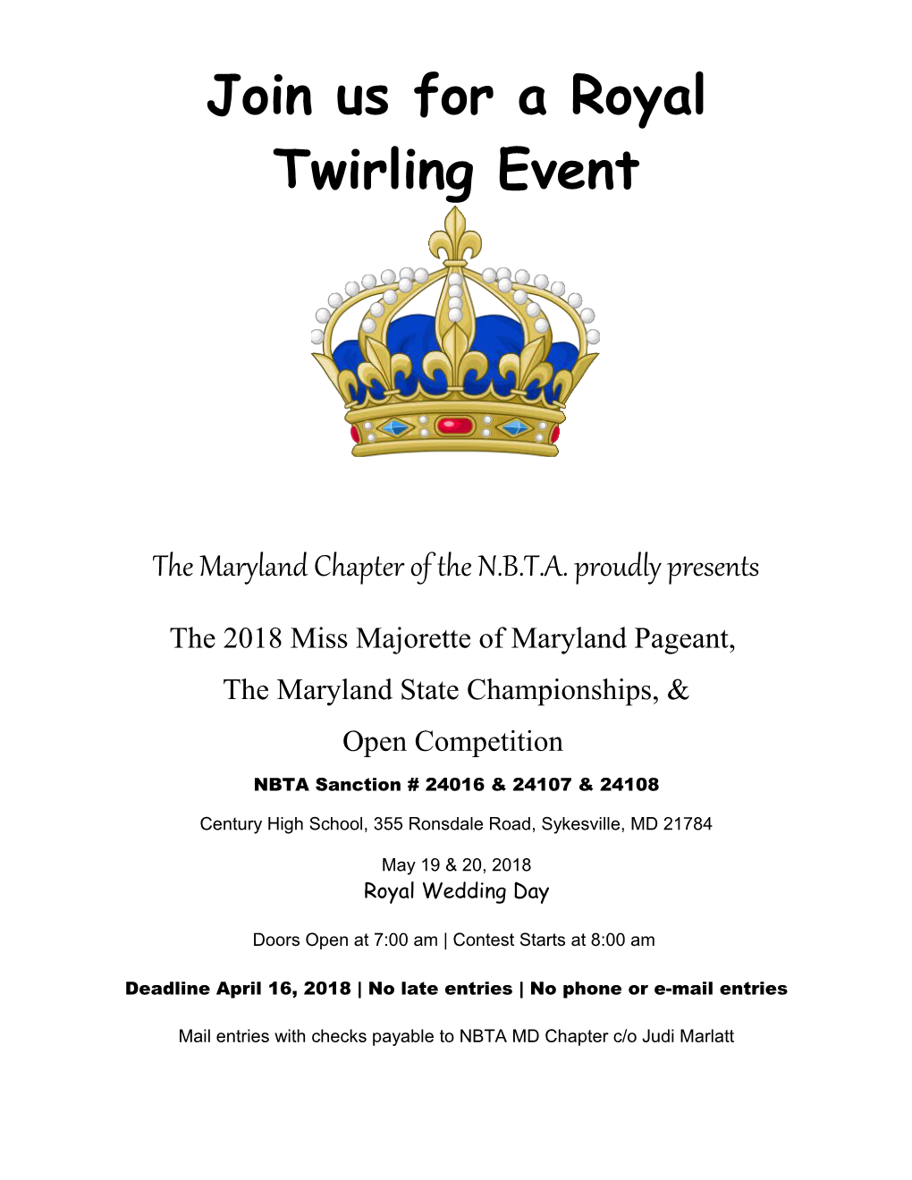 Join Us for a Royal Twirling Event